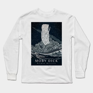 Moby Dick Book Cover by Herman Melville Long Sleeve T-Shirt